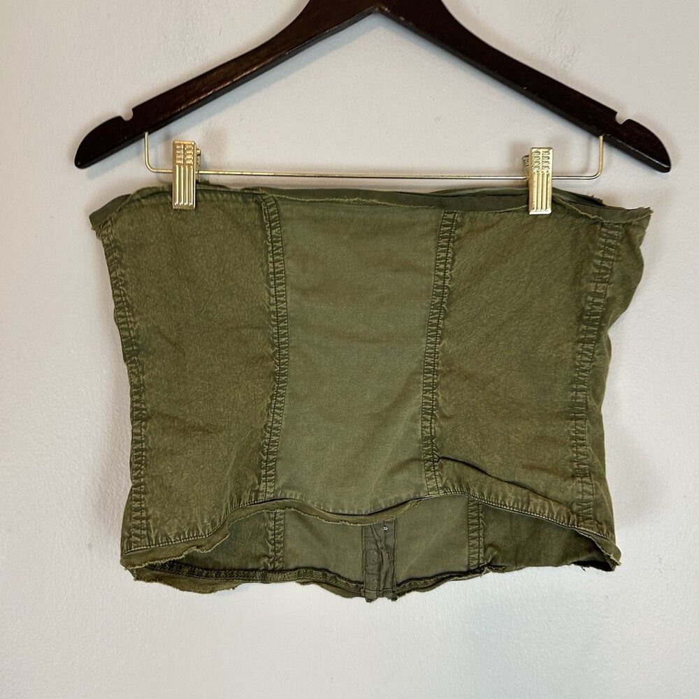 Free People M Just A Minute Green Tube Top Strapless Hook Eye Corset Festival - Picture 5 of 7